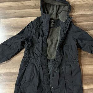 L.L. Bean Black Sherpa-lined Winter Coat